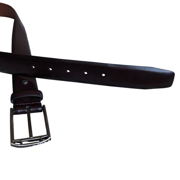 Boconi Mens Leather Belt Dark Brown 34 - Picture 7 of 12